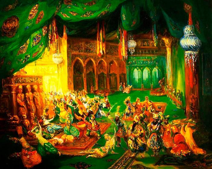 Эскиз декорации к балету «Шехеразада» 1910 г.