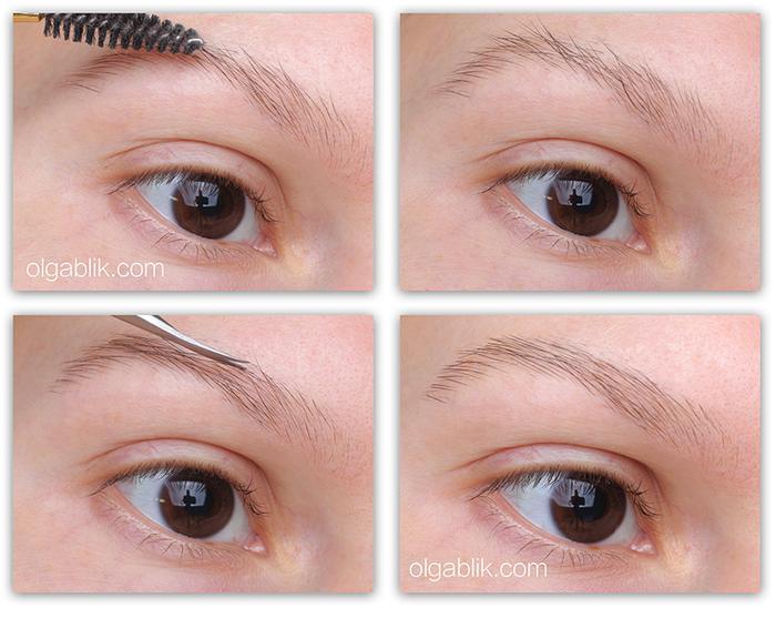 Процесс стрижки бровей